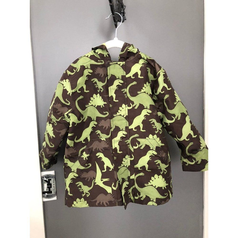 Gymboree size 3/4 years 3t 4t coat green and brown camo dinosaurs